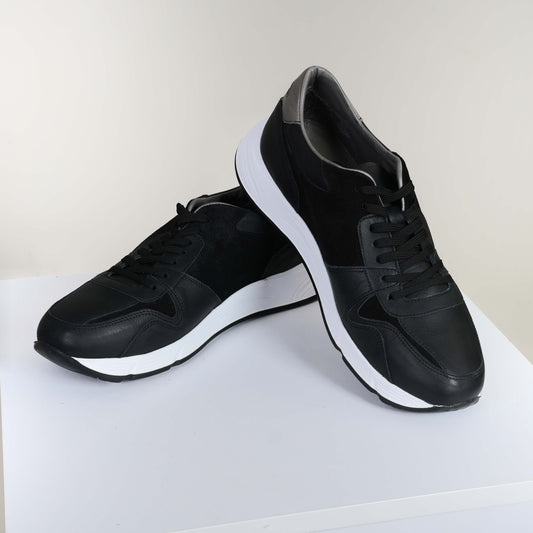 Черни мъжки обувки от 100% естествена кожа и велур