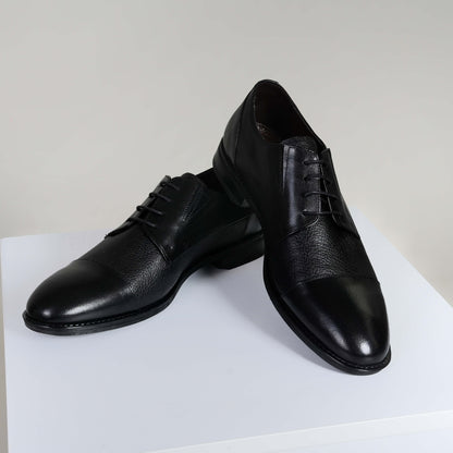 Черни мъжки обувки Дерби от 100% естествена кожа