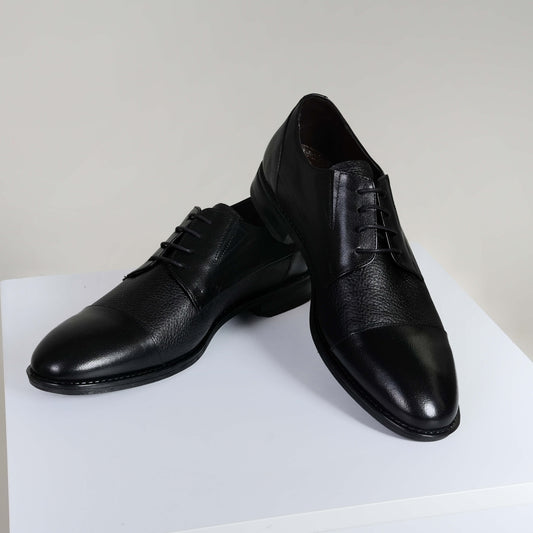 Черни мъжки обувки Дерби от 100% естествена кожа