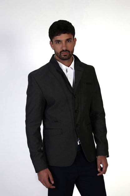 Мъжко графитено сако 100% памук Slim Fit