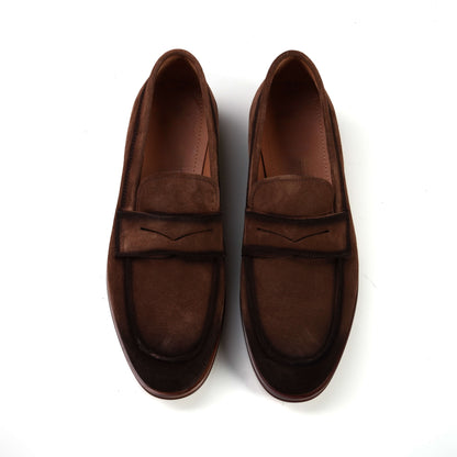 Мъжки кафяви мокасини от естествен велур