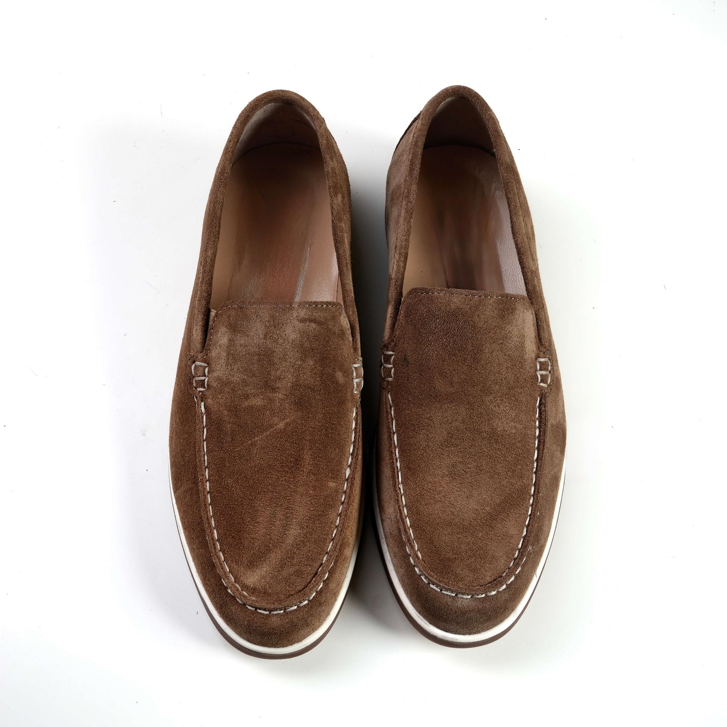 Кафяви мъжки мокасини от велур - 100% естествена кожа